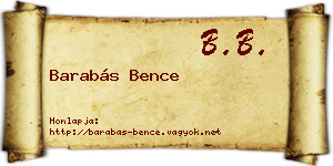 Barabás Bence névjegykártya